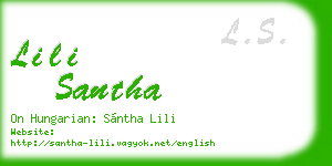 lili santha business card